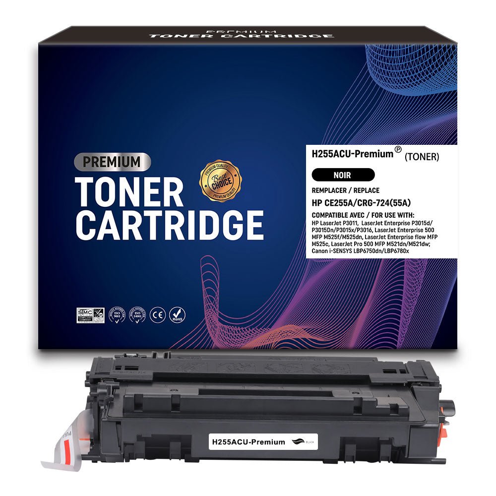 Cartouche de toner Compatible HP CE255A/CRG-724(55A) Noir 6000pages - KERA FRANCE Cartouche de toner Compatible HP CE255A/CRG-724(55A) Noir 6000pages - KERA FRANCE
